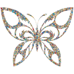 Iridescent Psychedelic Tribal Butterfly Silhouette