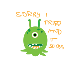 Vector graphics of one eyed failure monster