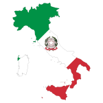 Italian map with flag