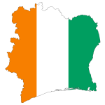 Ivory Coast Flag Map With Stroke