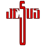 Jesus Cross Typography Crimson
