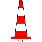 Traffic cone color vector drawing