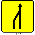 Vector clip art of left lane reduction roadsign in France
