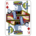 King of Diamonds gaming card vector illustration
