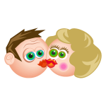 Kissing Cartoon Couple