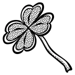Spotty clover line art vector image