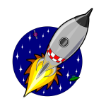 Cartoon rocket