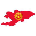 Kyrgyzstan Map Flag