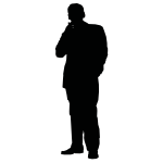 Man smoking a cigarette silhouette vector clip art