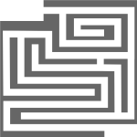 Grayscale image of a short labyrinth