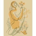 Lady with flowers vector image