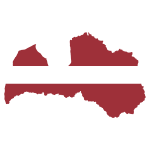 Latvia Map Flag