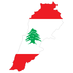 Lebanon Map Flag With Stroke