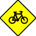 Bicycle caution sign vector image
