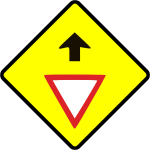 Give way caution sign vector image
