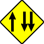Overtaking lane caution sign vector image
