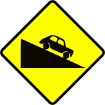 Steep hill up caution sign vector image