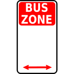 Bus zone traffic roadsign vector image