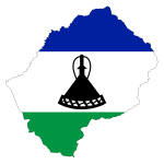 Lesotho Flag Map With Stroke