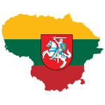 Lithuania Map Flag With Coat Of Arms