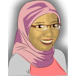 Malay woman portrait vector illustration