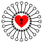 Locked heart and keys