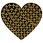 Love Heart Crosses Gold