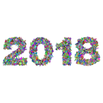 2018 Happy New Year Black Font Free SVG