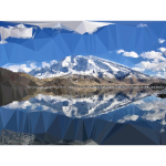 Mountain lake reflection-low poly