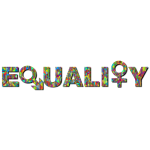 Low Poly Chromatic Gender Equality Typography With Drop Shadow