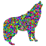 Low Poly Prismatic Howling Wolf