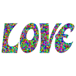 Low Poly Prismatic Love Typography