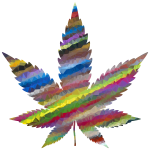 Low Poly Prismatic Marijuana Leaf