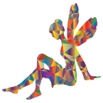 Low Poly Prismatic Psychedelic Female Fairy Relaxing
