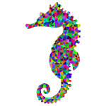 Low Poly Prismatic Seahorse Silhouette 2