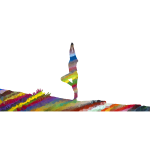 Low Poly Prismatic Streaked Female Yoga Pose Standalone