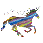 Low Poly Prismatic Streaked Magical Unicorn