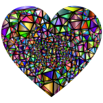 Low Poly Shattered Chromatic Heart With Background