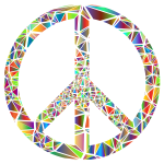 Low Poly Shattered Peace Sign No Background