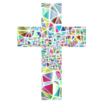 Low Poly Stained Glass Cross 3 No Background