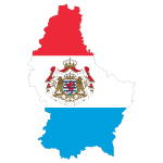 Luxembourg Map Flag With Stroke And Coat Of Arms