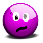 Vector drawing of purple smiley