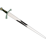 Sword with brown handle vector graphics
