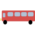 Simple red vector bus