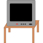 Vector clip art of television receiver