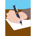 Vector illustration of hand and pen