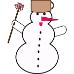 Snowman with pink nose vector image