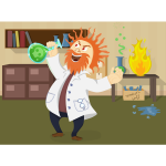 Mad scientist vector clip art