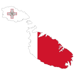 Malta Map Flag