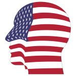 Man Head America Flag With Stroke